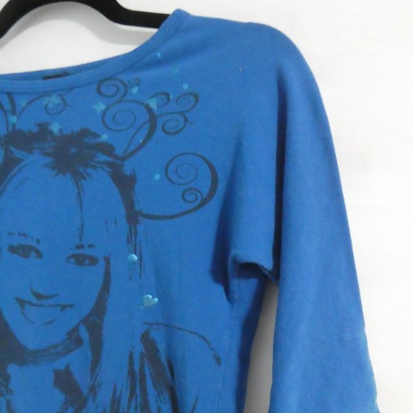 DISNEY HANNAH MONTANA | 10/12 | Blue Graphic Crew Neck T-Shirt | NWOT - Picture 5 of 13